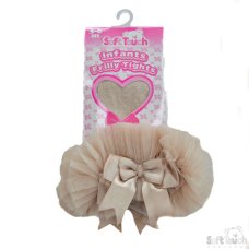 GT62-BE: Beige Frilly Tights (NB-12 Months)
